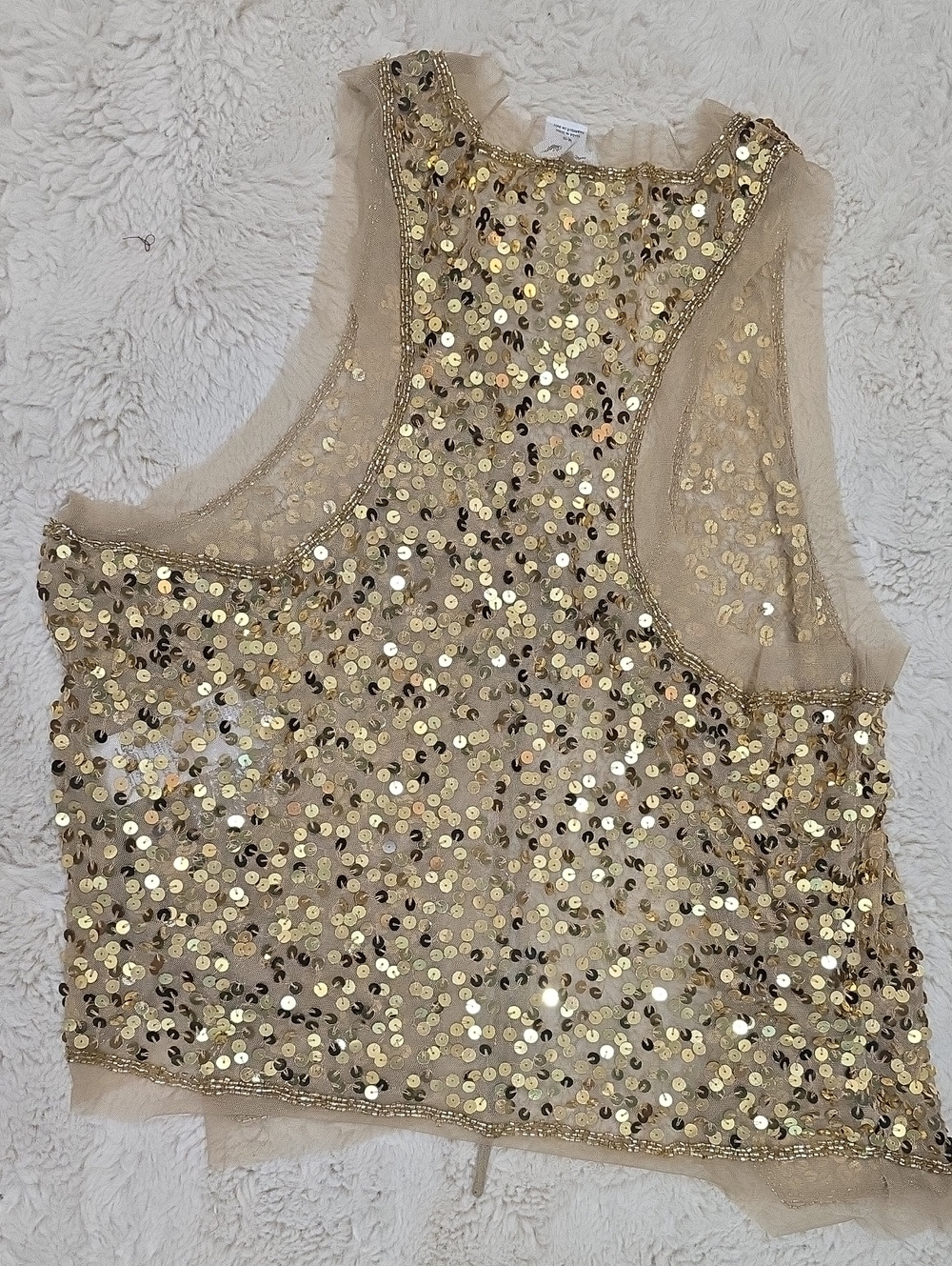 Kimchi Blue Gold Sequin Mesh Tank Top - Picture 4 of 7